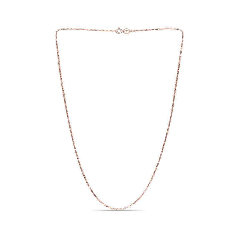 SEA OF ICE Chain Necklace 925 Sterling Silver with Rose Gold Chain & Ring Clasp Closure, Italian Box Necklace Chain Necklace for Women & Men, Rose Gold Necklace, 20" - Image 1